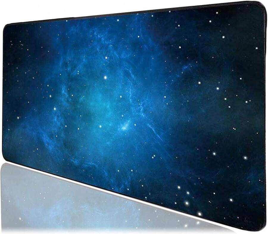 Dolaer Medium Gaming Mouse Pad Mat Extended Professional Medium Size 27.5inX11.8inX0.1in Mouse Keyboard Pad With Stitched Edges, Anti-Slip Rubber Base Huge Desk Pad Mat (Starry Sky Medium) - 鼠標墊 - 查看 1