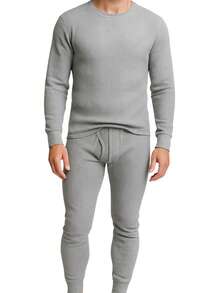 Men's 3 Pack Full Thermal Sets Ultra Soft 6 Piece Cotton Top And Bottom Set - BLA/GRY/CH - View 3