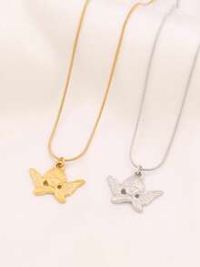 1pc Stainless Steel Angel Pendant Necklace For Women Fashion Exquisite 18K Gold Plated Charms Collar Necklaces Jewelry - Necklace - View 6