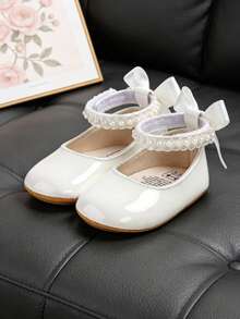 Giày búp bê Mary Jane cho bé gái sơ sinh/trẻ nhỏ - Giày dự tiệc cưới cho bé gái - Giày búp bê dự tiệc cưới - trắng - Xem 9