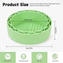 Esponja de silicona verde para limpiar brochas de maquillaje con bandeja de drenaje, limpiador de brochas de maquillaje, esponja para lavar platos - color sólido - Ver 2