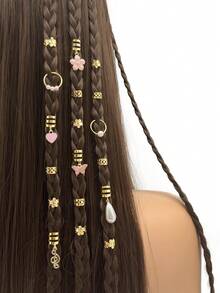 27 chiếc phụ kiện tóc hình bướm và hoa cúc phong cách Y2K cho kiểu tóc dreadlock, quà tặng cho bé gái và phụ nữ, hoàn hảo cho các buổi khiêu vũ và tiệc tùng, lễ hội âm nhạc, kẹp tóc, trâm cài tóc, ghim cài tóc. - Vàng - Xem 1