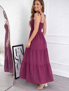 Floral Maxi Dress – Elegance And Comfort - Morado Violeta - Ver 2