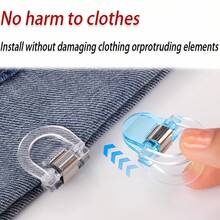 Invisible Seamless Pant Leg Clips - Adjustable Non-Slip Clips Suitable For Jeans, Wide-Leg Pants, Fabric Tailoring - Plastic Clips With Strong Grip - Transparent - View 9