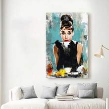 Framed Canvas 1pc Audrey Posters Hepburn Breakfast At T Iffanys Iconic Movie Poster Replica - Large Framed Canvas Print , Female Movie Star Art, Vintage Wall Decor - nhiều màu - Xem 5