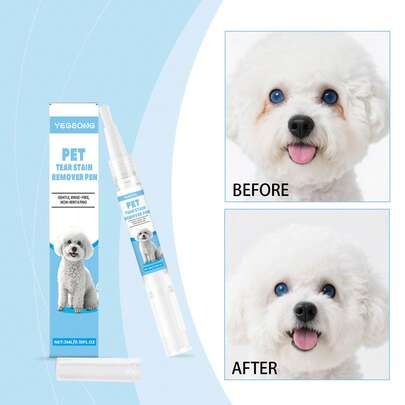 3ml Yegbong Pet Tear Stain Remover Pen With Glycerin - Gently Cleans & Fades Stains Around Eyes, Gentle No-Rinse Formula For Dogs & Cats Daily Care