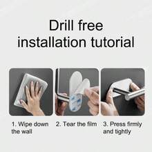 1pc Stainless Steel Wall-Mounted Toilet Paper Holder, Drill-Free Bathroom Kitchen Storage Rack - Multicolor - View 8