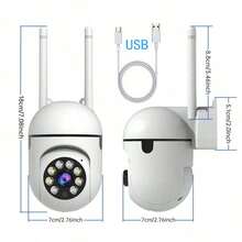 1/2/4pcs 2.4G WiFi Security Camera, Home Security Monitoring Device With 360° Panoramic View, Two-Way Audio, AI Motion Detection & Night Vision, Remote Control Via App, Suitable For Indoor Use - Multicolor - View 11