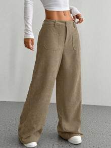 ADD MODA REF AS2016 ELEGANT AND VERSATILE ROPE FUR PANTACOURT PANTS - màu nâu - Xem 5