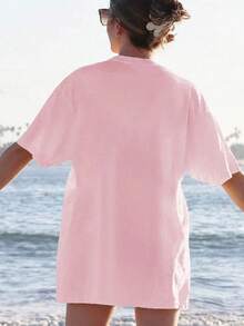 BT21 Characters Graphic Tee Women's Cotton Loose Fit Gifts For Halloween, Christmas, Thanksgiving And New Year - 粉色 - 查看 6