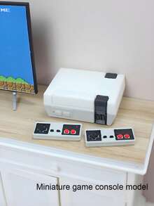 Retro Game Console Model, Miniature Game Console With Joystick, Simulated Cartridge Game, Mini TV Model, Suitable For Doll House Decor Or Office Desk Ornament - Multicolor - View 2