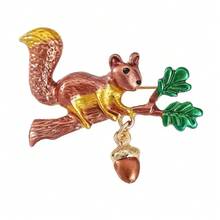 1pc Fashionable Cute Squirrel Brooch, Versatile Clothing Accessory - Multicolor - View 4