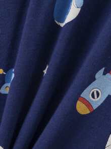 6pcs/Set Boys' Thin Short Sleeve Pants Pajamas, Cartoon Astronaut & Dinosaur Print Casual Homewear Set, Spring/Summer - Multicolor - View 5