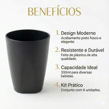 Set Of 30 Colorful Plastic Cups 330ml For Schools, Daycare Centers, And Parties - Black - View 3