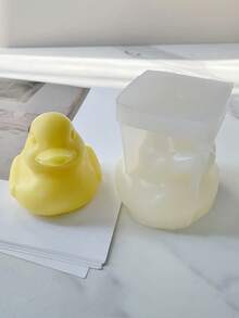 3D Little Yellow Duck Aroma Stone Plaster Candle Silicone Mold DIY Duck Crystal Epoxy Resin Mold - White - View 2