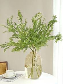 1株仿真户外草丛花卉花园装饰，适用于门廊、露台、室内装饰，抗紫外线景天属植物 - 綠色 - 查看 4