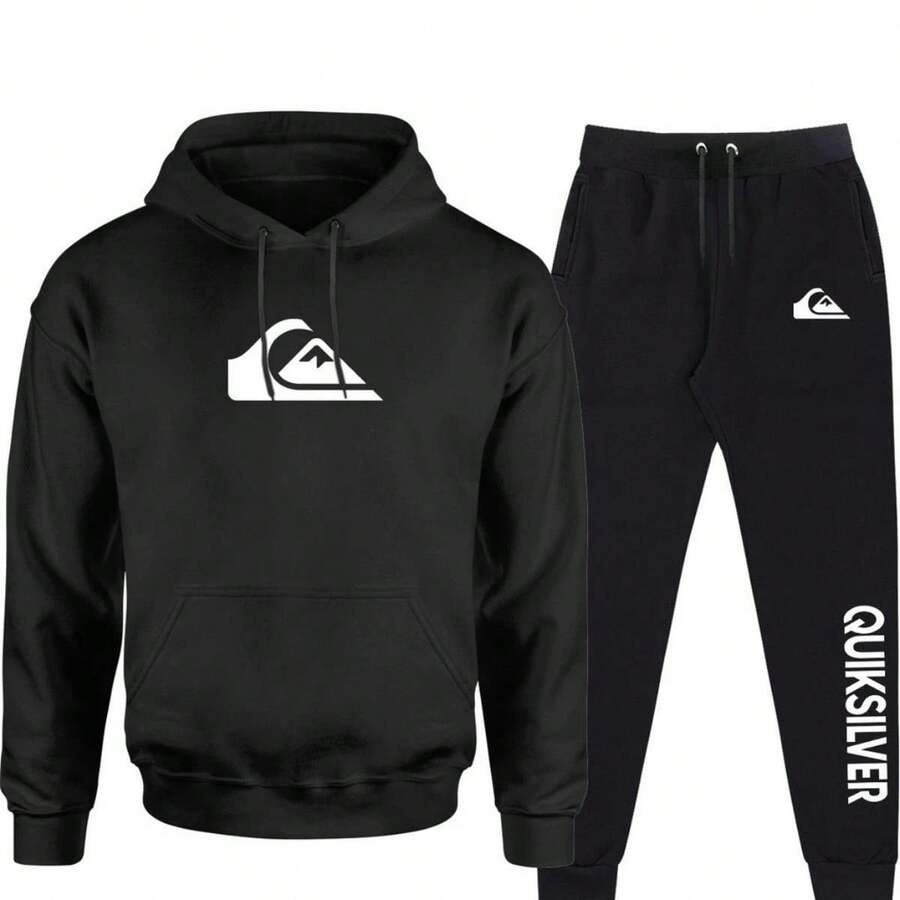Quiksilver Fleece Sweatshirt And Pants Set For Winter - Black - View 1