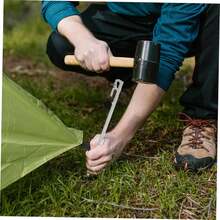 28cm Stainless Steel Tent Stakes, Canopy Fixing Poles, Extra Long & Thick, High Hardness, Suitable For Camping & Mountaineering - Tent Pegs - View 4