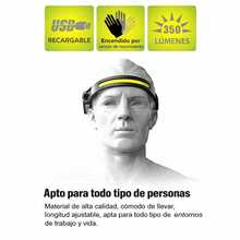 Liga con luz para exteriores, con sensor de movimiento. Linterna de cabeza ajustable con iluminación LED brillante, carga USB y diseño cómodo para cualquier actividad - Verde - Ver 2