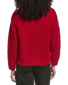 Elie Tahari Novelty Stitch Cashmere Sweater - Red - View 3