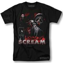 Scream Ghostface Shirt Horror Movie Vintage Graphic Design T-Shirt-3 - màu đen - Xem 8