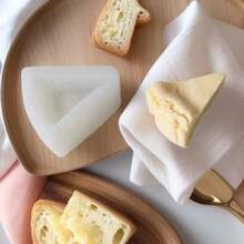 DIY香薰蜡烛、肥皂、树脂工艺品硅胶模具 - 逼真的三角形面包、饼干造型，可重复使用，不粘设计 - A-白色 - 查看 3