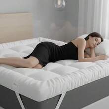 Hotel Quality Mattress Topper Extra Thick, 10 CM / 4 Inch Thick & Extra Soft, Easy Care & Machine Washable, Comes In Single, Small Double, Double, King & Super King Sizes. - White - View 8