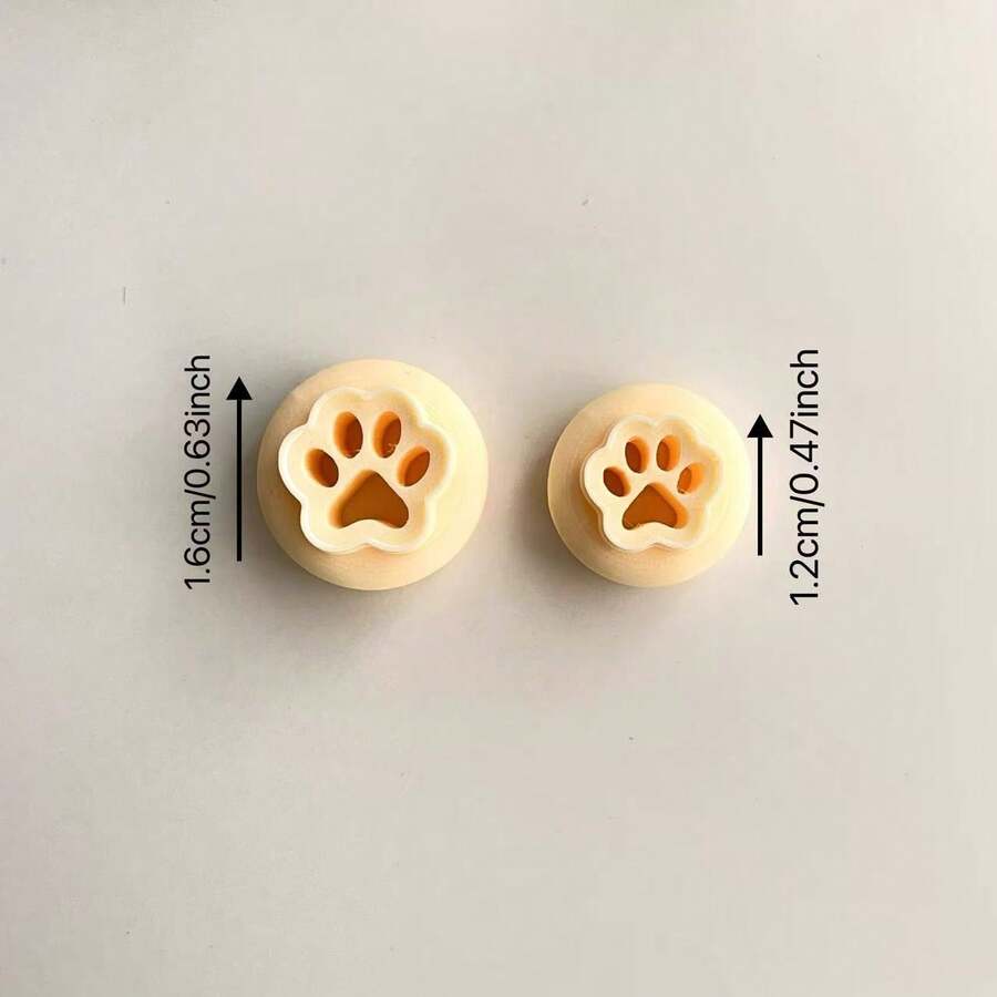2pcs Cute Cat Paw Polymer Clay Mold Set, For Earrings, Brooches, Pendants, High Precision Polymer Clay Or Ceramic Mold - Yellow - View 1