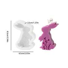 Geometric Relief Rabbit Silicone Candle Mold, DIY - White - View 5