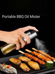 1pc Glass Oil Spray Can, Household Press Fine Spray Oil Pot, Kitchen Sauce Vinegar Spice Bottle, Barbecue Oil Spray Bottle - View 3