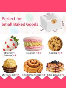 10/5PCS/1PC/White Cookie Boxes 6x6x3 Inches Easy Assemble Macaroon Pastry Boxes Bakery Boxes With Window For Bakery - White - View 6