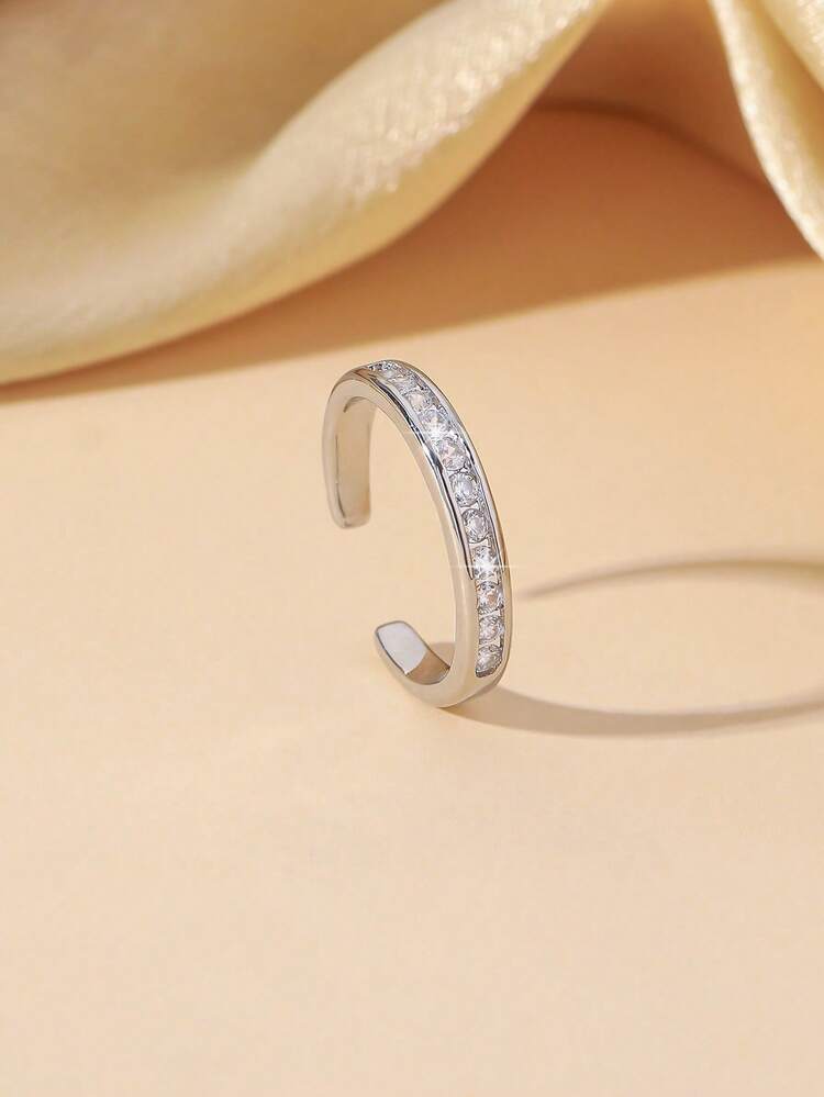 Nuevo anillo para el dedo del pie ajustable con circonita cúbica cuadrada, joyería de lujo para los pies de las mujeres, adecuado para uso diario, vacaciones y accesorios de fiesta - Dorado - Añade 4