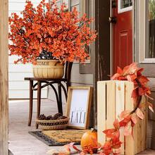 14.17 Inch Artificial Starry Sky Plastic Centerpiece Decor, Fake Plant, Suitable For Spring Decor, Home Decor, Wedding Decor, Dining Table Centerpiece, Autumn Decor, Indoor Decor, Balcony Decor, Kitchen, Dining Room, Bedroom Decor, Bathroom, Valentine's Day Decor, Bridal Bouquet, Birthday Party, Holiday Decor, Anniversary, Cafe, Office, Garden And Other Outdoor Occasions - Orange - View 2