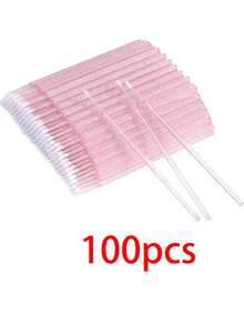 100pcs/Pack Micro Eyelash Brushes - Black Micro Mascara Wands - Disposable Micro Brushes - Micro Eyelash Lift Brushes - Ultra Fine Fiber Lash Brushes, Suitable For Eyelashes, Eyebrows, Eyeshadow, Can Be Used As Spiral Brushes.,Giveaways - Pink - View 15