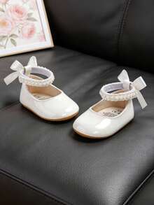 Giày búp bê Mary Jane cho bé gái sơ sinh/trẻ nhỏ - Giày dự tiệc cưới cho bé gái - Giày búp bê dự tiệc cưới - trắng - Xem 2