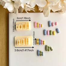 Molde de arcilla polimérica para miniestantería, molde de arcilla polimérica para miniplantas y serie de libros, adecuado para pendientes DIY y elaboración de joyas, diseño de pendientes hechos a mano, artesanía creativa - Amarillo - Ver 10