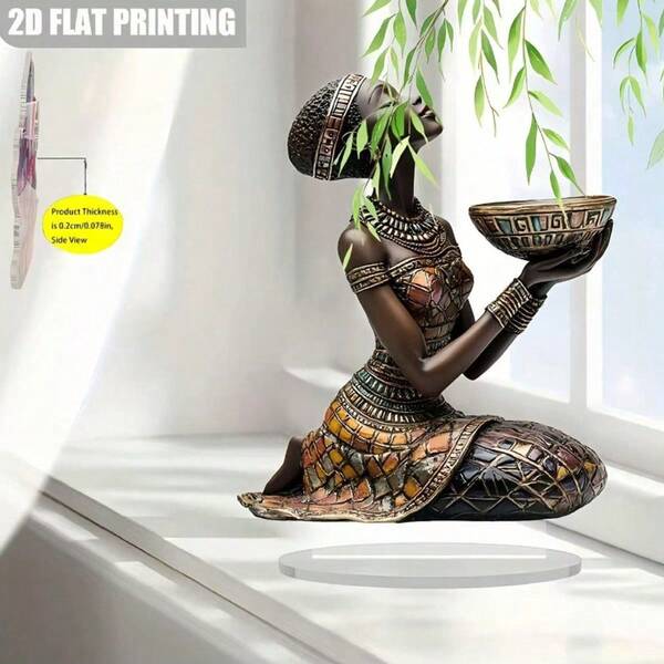 Cross-Border 2D Flat Acrylic Decorative Item, Elegant Black Design, Suitable For Use As A Desk Ornament For Women, Office Decor, And Festive Celebrations.