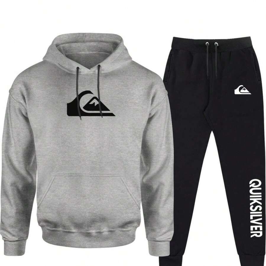 Quiksilver Fleece Sweatshirt And Pants Set For Winter - Grey - View 1