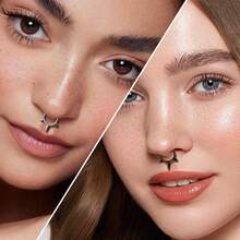 1PC Nose Ring Hoop Punk Stainless Steel Hypoallergenic 16G 18K Gold Plated Hinged Septum Spiked Nose Lip Puncture, Cartilage Hoop,Helix Tragus Ear Lobe Earring,Unisex ,Black 8mm 10mm Women And Men Body Pierecing Jewelry - N026 - View 10