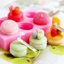 Khuôn silicon tự làm để tạo hình macaron chân thực cho nến thơm, phụ kiện thủ công và trang trí nhà cửa - Làm nến - hồng - Xem 2