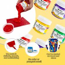 Sơn acrylic chống thấm nước 100ml, Bộ sơn acrylic 100ml/3.38 fl oz - Kết cấu dạng gel, đóng chai, không chất phụ gia, chống thấm nước, chống tia UV, chống phai màu, thích hợp cho vẽ tranh tường, mỹ phẩm và sáng tạo nghệ thuật của học sinh. - Mảnh duy nhất - Xem 1