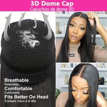 SHINEHAIR Echthaarperücken mit glattem Ansatz, vorgezupften Babyhaaren, 180 % Dichte, 13x6, 7x5, mit 360°-Front, kleberfrei, natürlicher Haaransatz, brasilianische Echthaarperücken für Damen - Natural Black - Übersicht 6