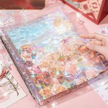 Transparent Crystal Ripple Photo Album, A5 Loose-Leaf 4-Slot 3-Inch Card Collector's Notebook, Suitable For Card Collection, Idol Photocards, Calendar Making, Photo Album Making - A5 - View 9