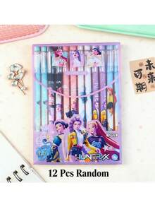 Hasbro 12/24/36/48pcs K-POP Girl Group Theme Erasable Neutral Pens, Durable For Students And Office Writing - Multicolor - View 8
