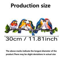 1pc Colorful Metal Bird On Branch Decor - Hanging Sculpture For Outdoor/Indoor, Suitable For Garden, Yard, Home - Bird - View 11