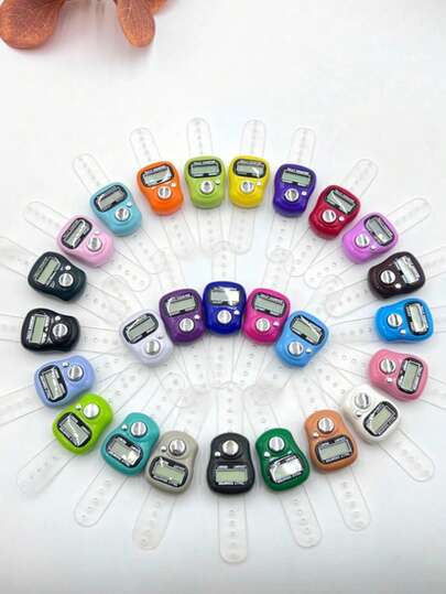 Minimalist Multi-Color Ring Counter, Mini Ring Counter Card Pack, Elastic Adjustable Counter Ring Tasbih, Portable Compact Counter, Electronic Prayer Bead Ring Counter, 0-99999 Count, Suitable For Middle Eastern Arabic Prayer, Indoor/Outdoor, Multi-Scene