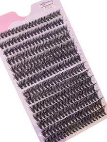 14 Pairs Faux Eyelash Clusters - Hypoallergenic, 0.07mm D-Curl, 9-16mm Mixed Natural Styles, 3D Volume Individual Lash Extension - View 7