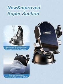 360°旋转车载手机支架 - 带吸盘底座、自动锁定机制、防震、通用型车载导航支架 - 強力吸盤款 - 查看 7