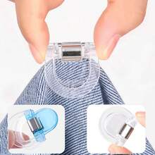 Invisible Seamless Pant Leg Clips - Adjustable Non-Slip Clips Suitable For Jeans, Wide-Leg Pants, Fabric Tailoring - Plastic Clips With Strong Grip - Transparent - View 7