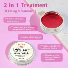 3件套睫毛提升膏套装，含固体粘合剂、刷子和提升棒，无需胶水即可进行睫毛烫和眉毛定型，多功能套装，节省时间 - 玫紅色 - 查看 6